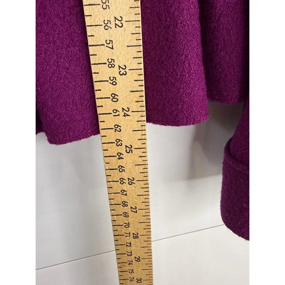 Elevenses Peplum Jacket Women 4 Wool‎ Button Front Anthropologie PURPLE FEMININE